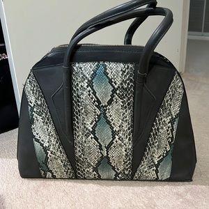 Teal and turquoise faux python on slate gray is always a favorite look for me.